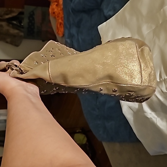 *JIMMY CHOO* GOLD STAR STUDDED HANDBAG sells new $1695+$895 NEW MATCHING WALLET - Picture 4 of 7